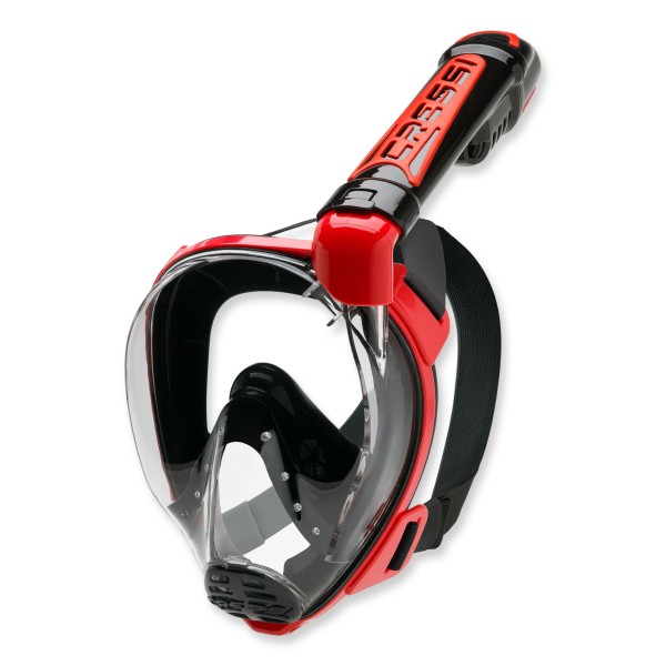 Cressi Duke - Vollgesichtsmaske mit Trockenschnorchel, schwarz rot